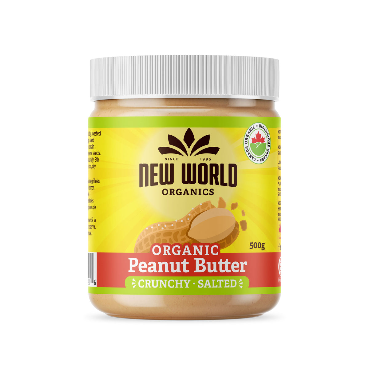 Organic Peanut Butter, Crunchy Salted, New World Foods